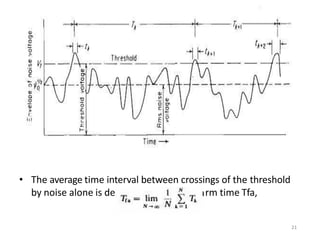 fined as thefalse-ala
• The average time interval between crossings of the threshold
by noise alone is de rm time Tfa,
21
 