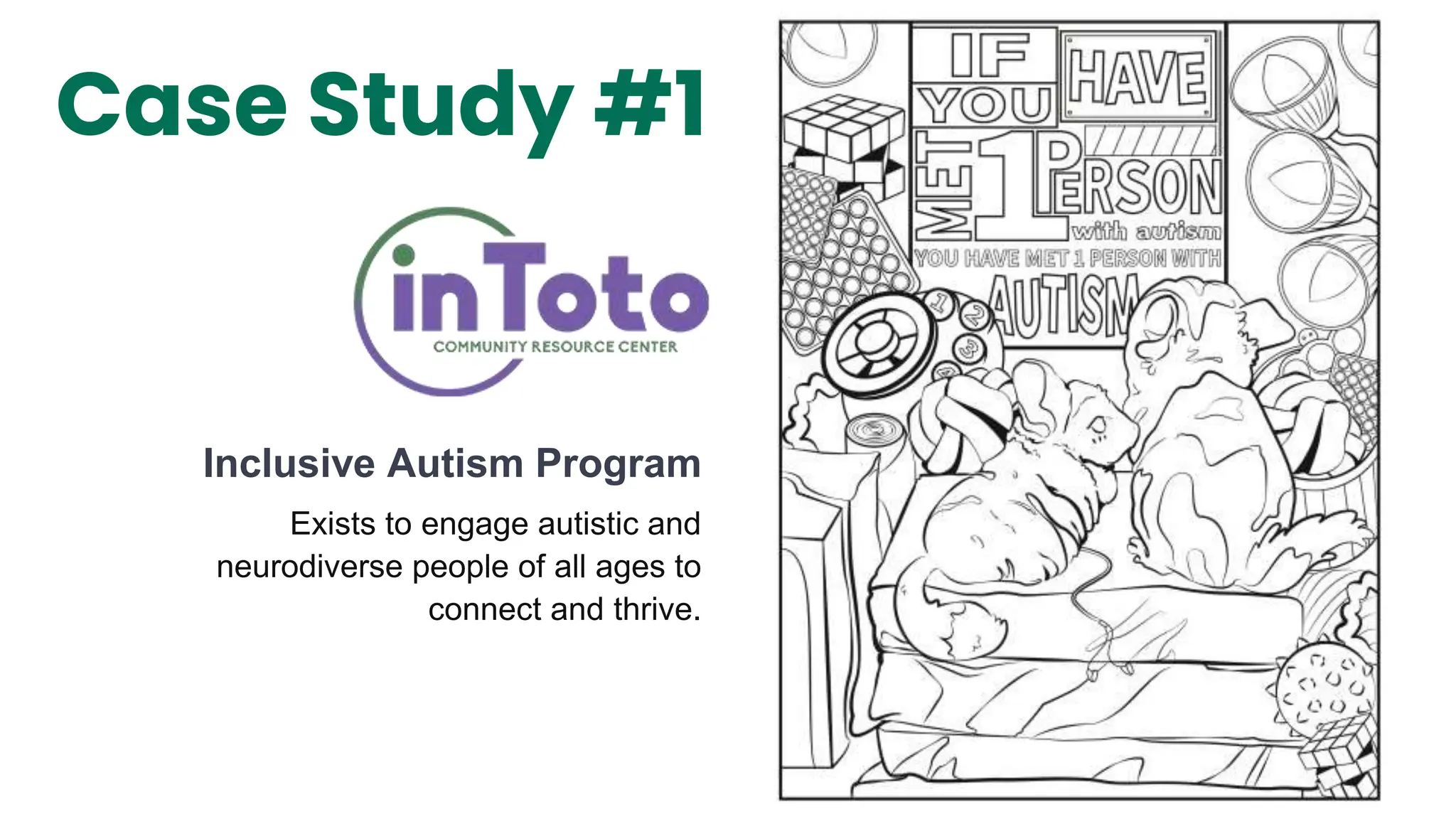Inclusive Autism Program
Exists to engage autistic and
neurodiverse people of all ages to
connect and thrive.
Case Study #1
 
