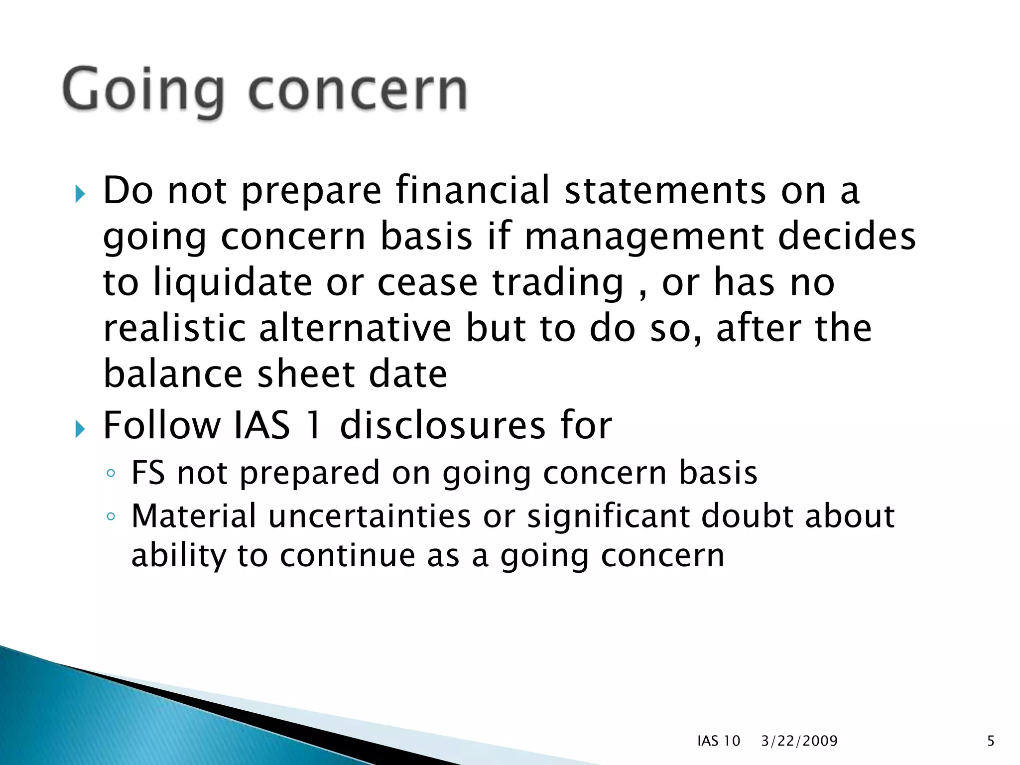 IAS 10 Events After The Balance Sheet Date