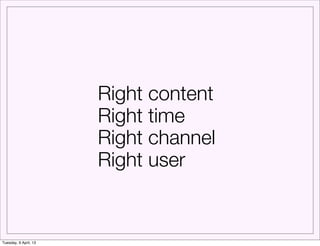 Right content
                       Right time
                       Right channel
                       Right user


T...