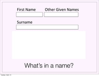 First(Name(    Other(Given(Names(
                              cv(             cv(
                       Surname(

     ...