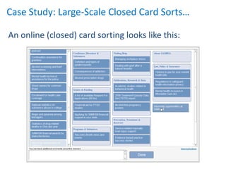Case Study: Large-Scale Closed Card Sorts…

An online (closed) card sorting looks like this:
 