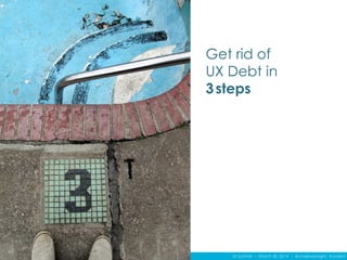 IA Summit – March 30, 2014 – @andrewjwright #uxdebt
Get rid of
UX Debt in
3steps
 