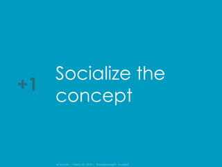 IA Summit – March 30, 2014 – @andrewjwright #uxdebt
Socialize the
concept
+1
 