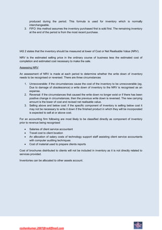 Ias 2 Inventory Note IAS 2 | DOCX