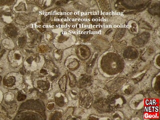 Significance of partial leaching
in calcareous ooids:
The case study of Hauterivian oolites
in Switzerland
Bruno Granier
 