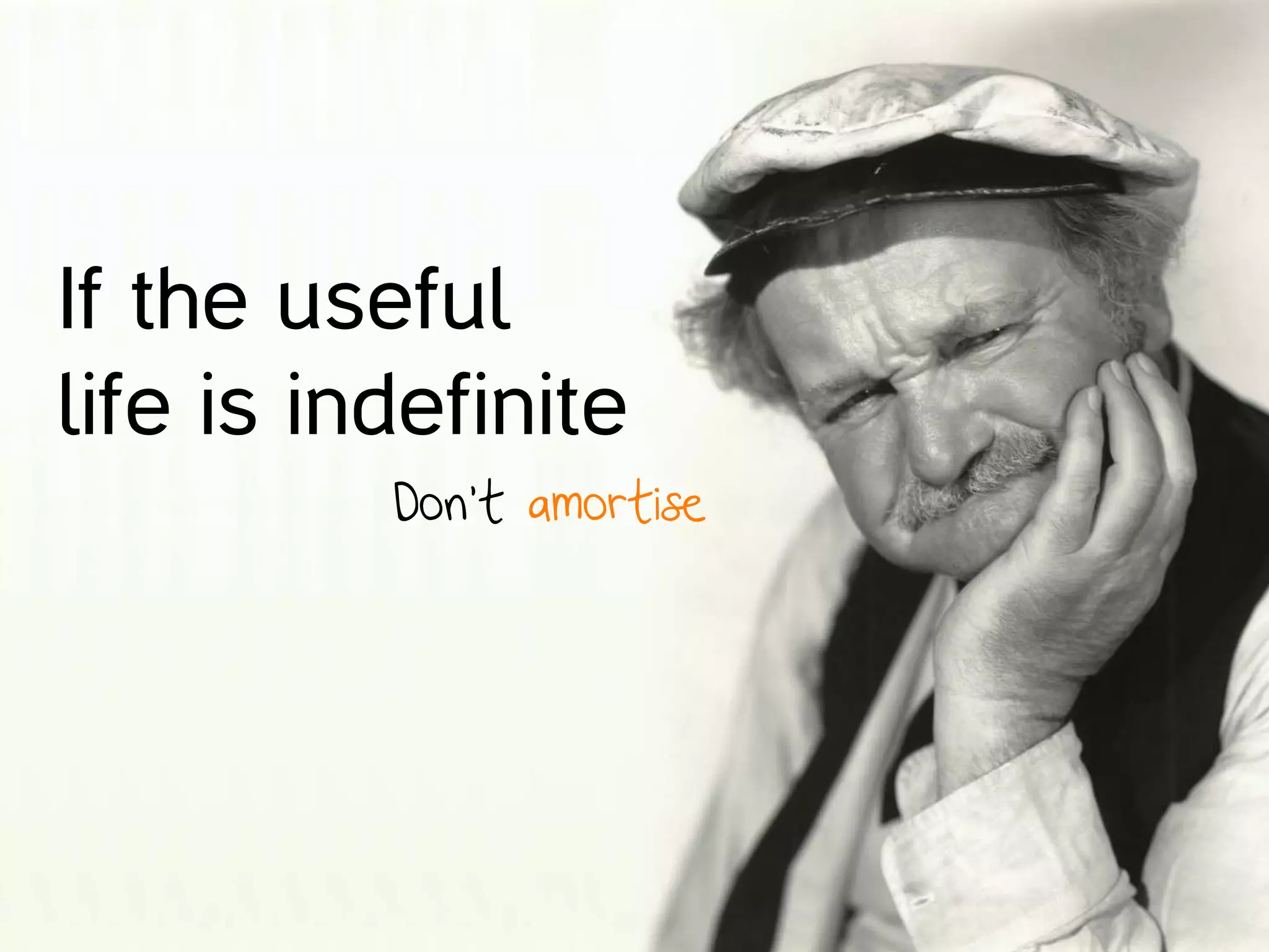 If the useful
life is indefinite
Don’t amortise
 