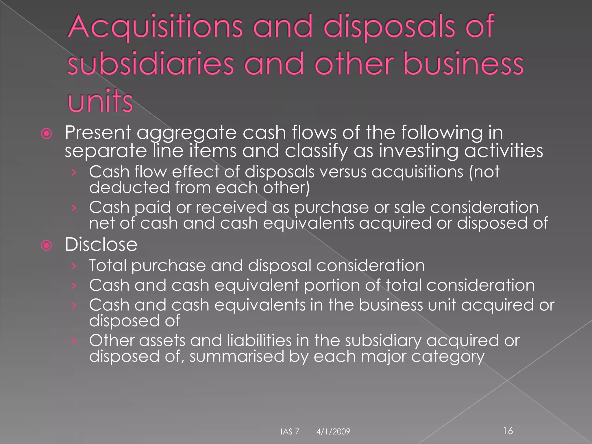 IAS 7 Cash Flow Statements