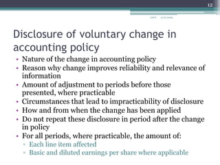 IAS 8 Accounting Policies, Changes In Accounting Estimates And Errors