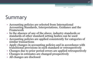 IAS 8 Accounting Policies, Changes In Accounting Estimates And Errors