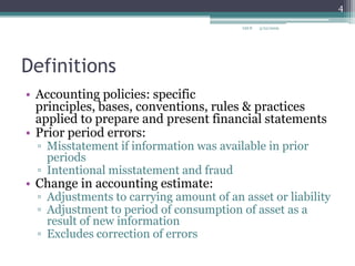 IAS 8 Accounting Policies, Changes In Accounting Estimates And Errors