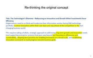 36 
Re-thinking the original concept  