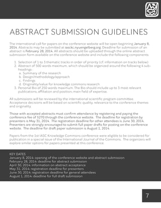 2nd Thematic Conference on Knowledge Commons - Call for papers Slide 8