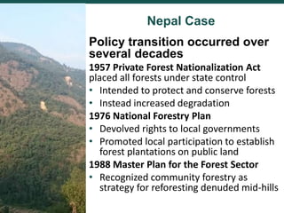 Comparing governance reforms to restore the forest commons in Nepal, China and Ethiopia