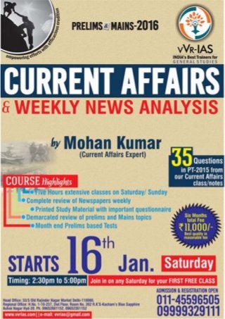 UPSC/IAS Current Affairs and Weekly News Analysis Coaching in Delhi & Hyderabad