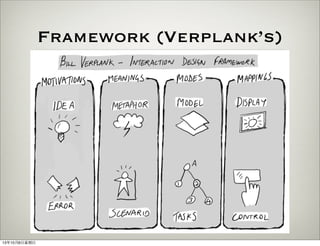 Framework (Verplank’s)
13年10月6⽇日星期⽇日
 