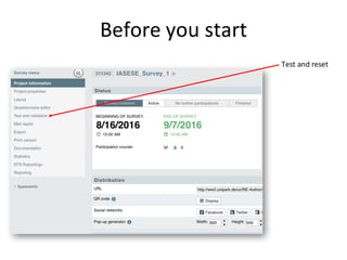 Before	you	start
Test	and	reset
 