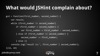 JSHint: Learning JavaScript the Hard Way | PPT