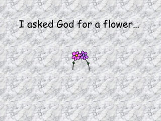 I asked God for a flower…   