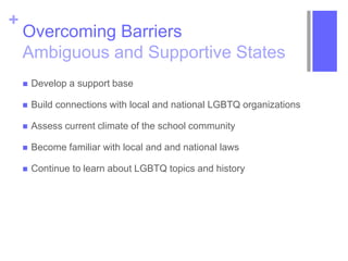 LGBTQ Curriculum Inclusion: The Role of the School Library | PPTX