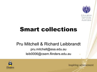 Smart collections Pru Mitchell & Richard Leibbrandt pru.mitchell@esa.edu.au leib0006@csem.flinders.edu.au 