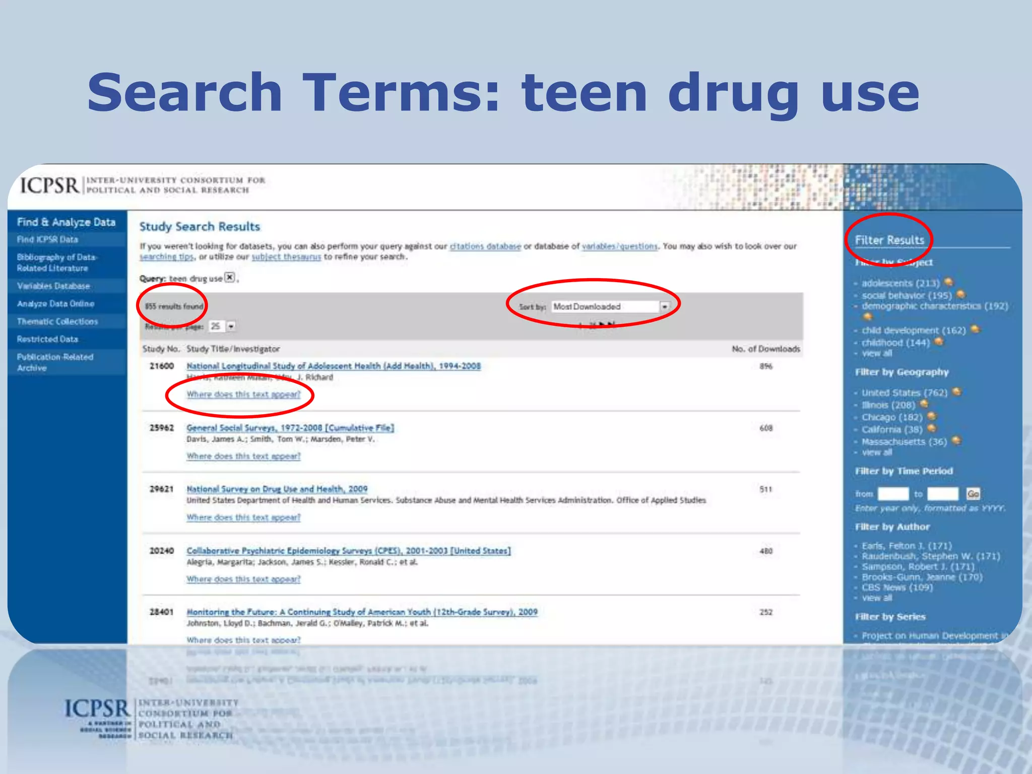 Search Terms: teen drug use