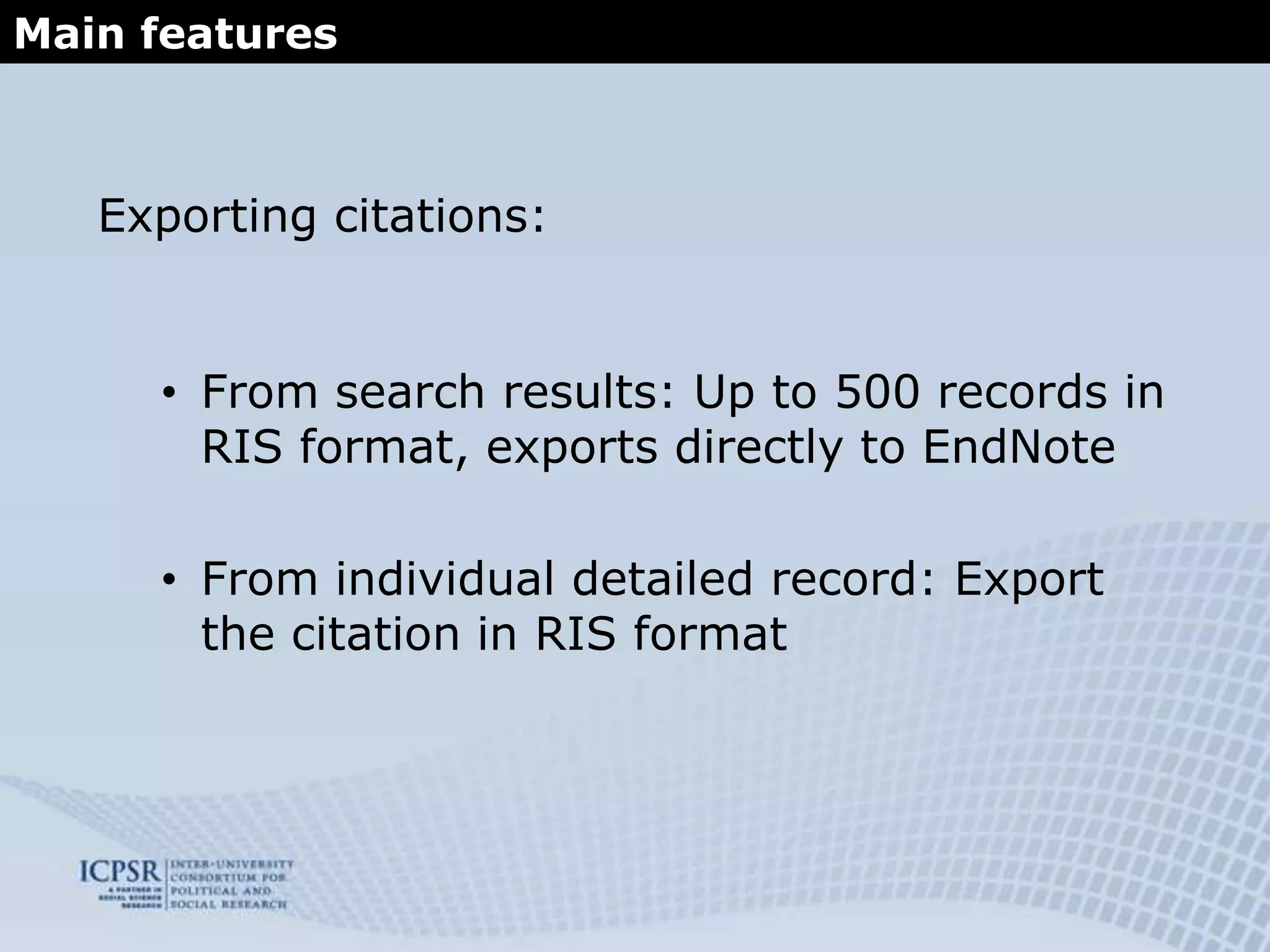 Value labelshttp://www.icpsr.umich.edu/icpsrweb/ICPSR/