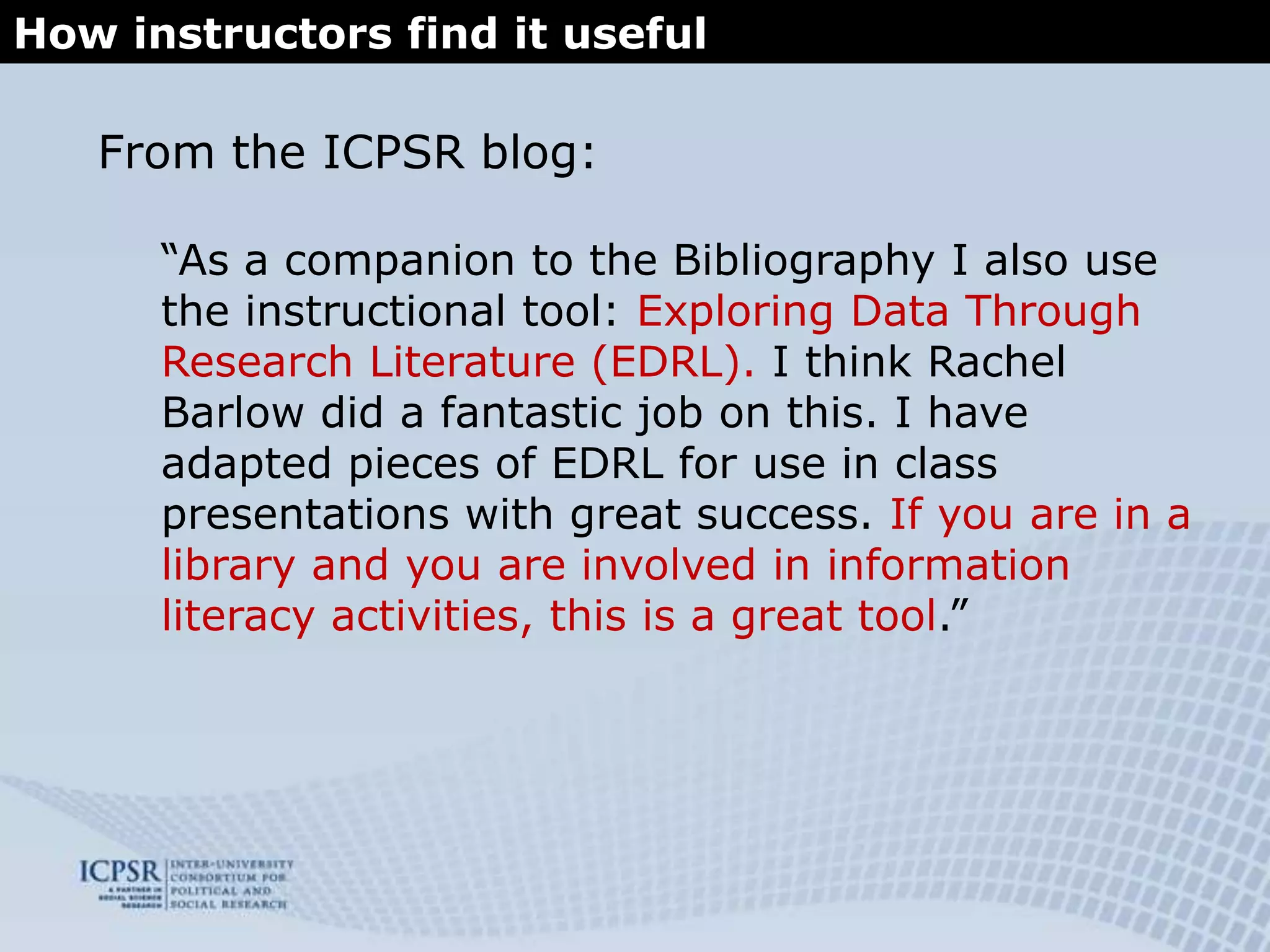 How instructors find it useful