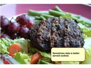 Sometimes data is better
served cooked.
 