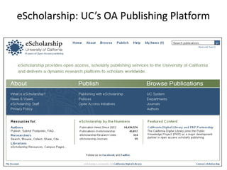 eScholarship: UC’s OA Publishing Platform
 