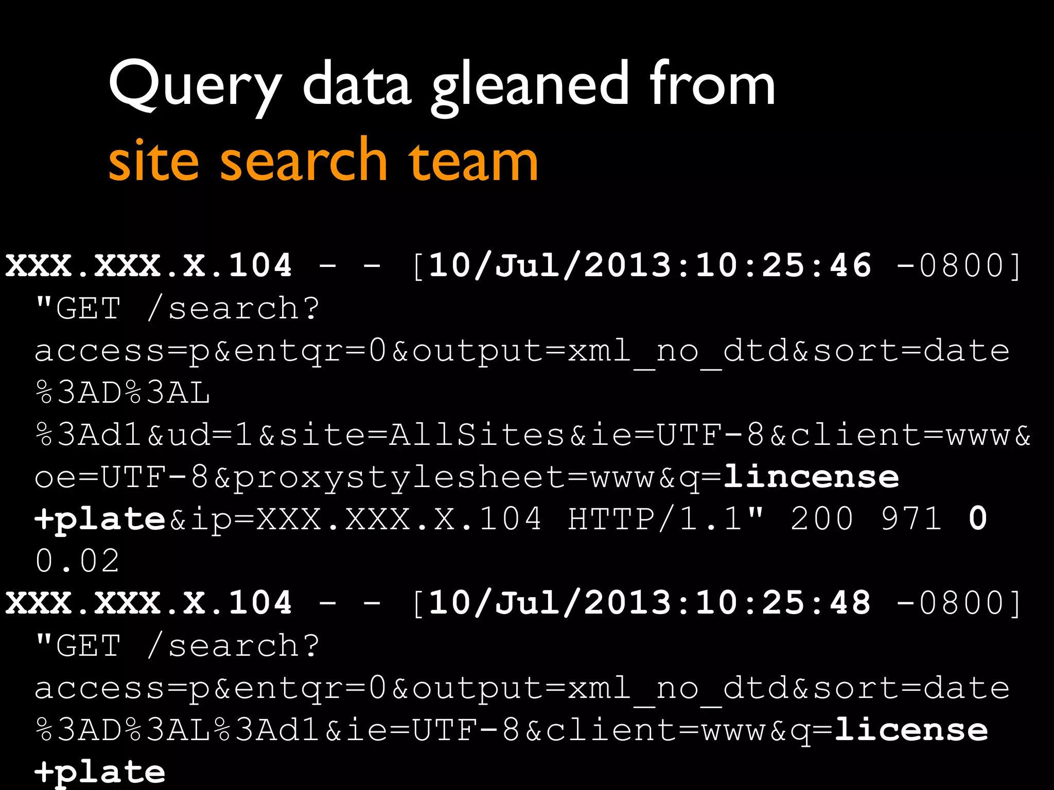 Reports from the
user research group
 