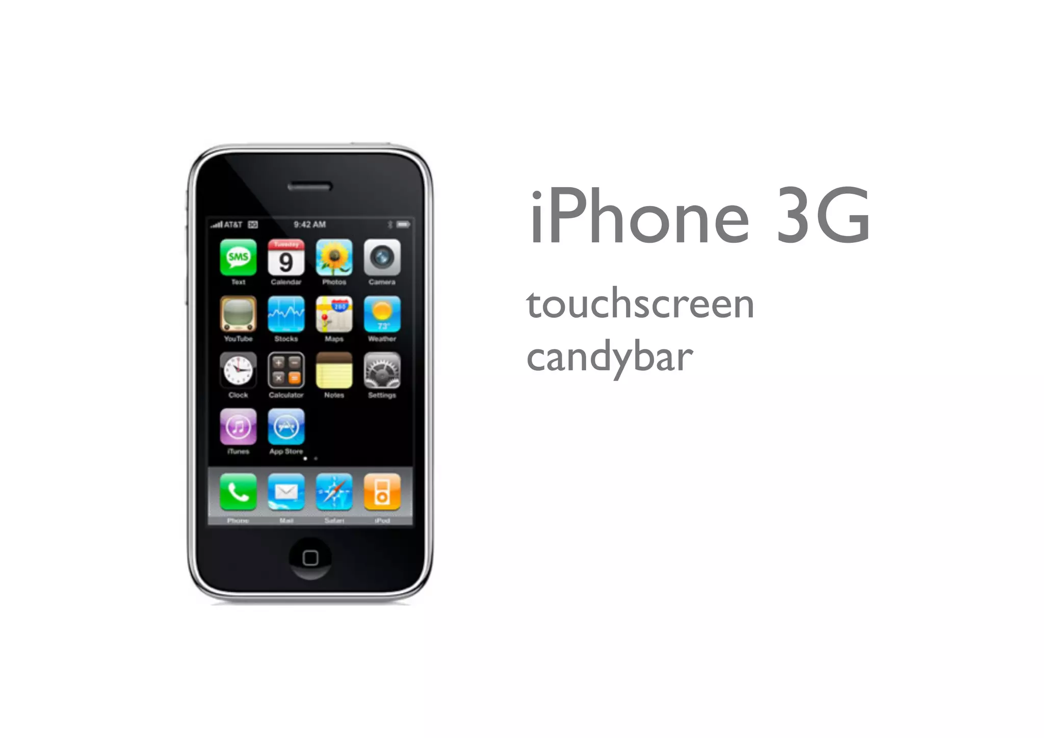iPhone 3G
touchscreen
candybar
 