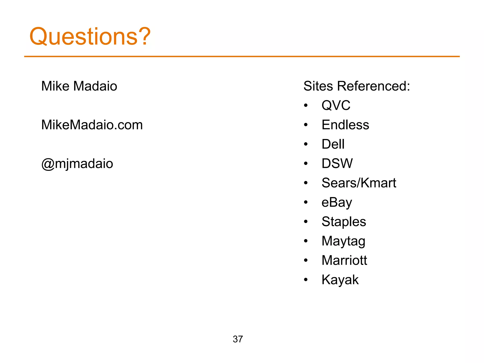 Other issues to considerTranslating data from database into customer-facing values What order should attributes and values be in?What level of the hierarchy to expose each attribute?… and on and on36