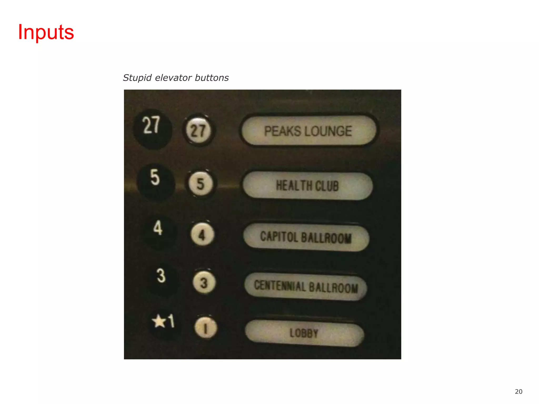 InputsStupid elevator buttons