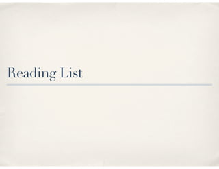 Reading List
 