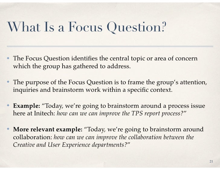 what is a focus question in an essay