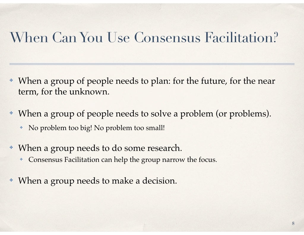 When Can You Use Consensus