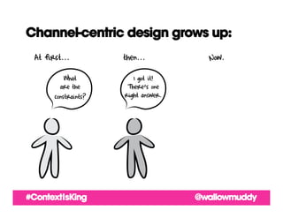 Channel-centric design grows up:




#ContextIsKing            @wallowmuddy
 