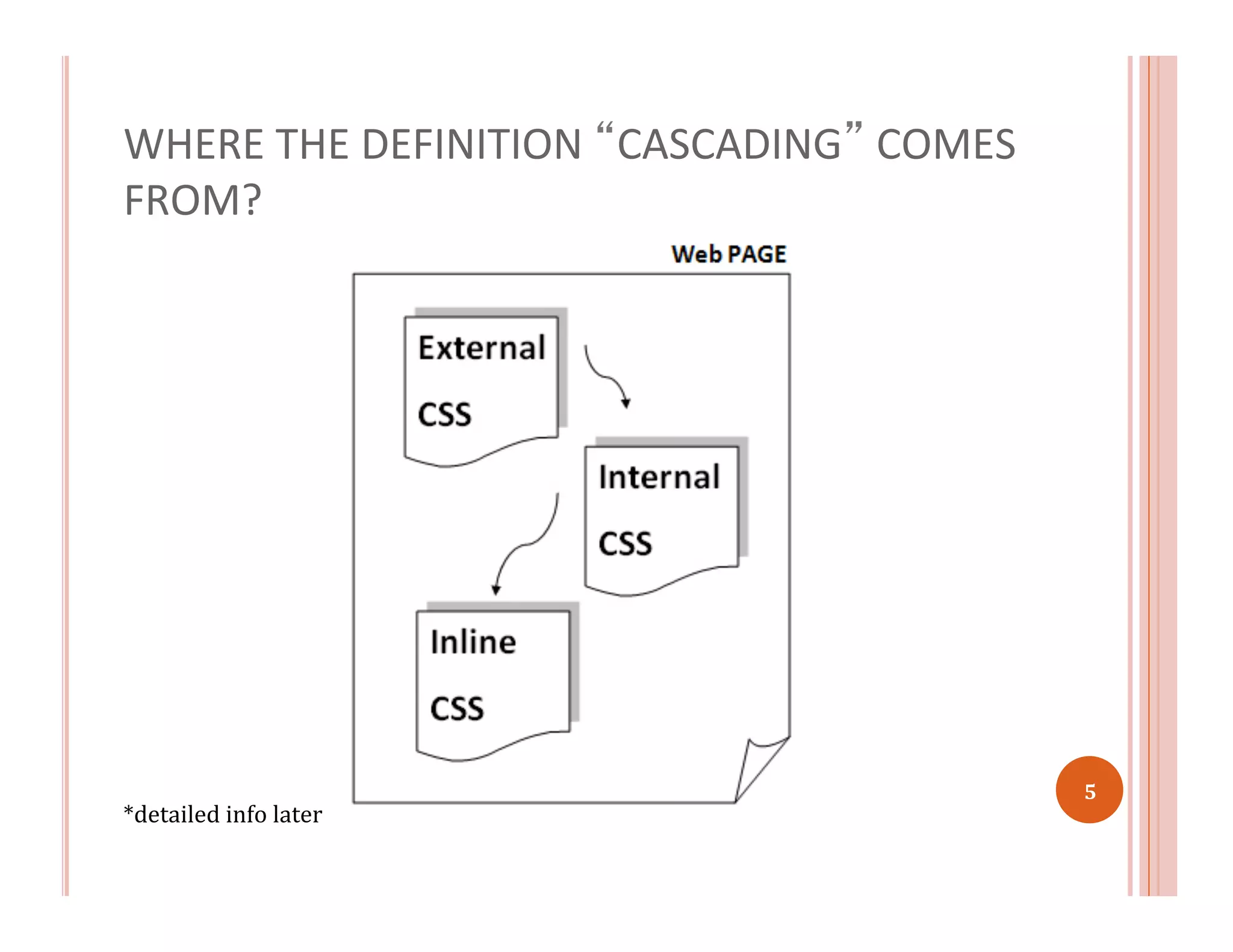 WHERE	
  THE	
  DEFINITION	
  “CASCADING”	
  COMES	
  
FROM?	
  
	
  
*detailed	
  info	
  later	
  
5	
  
 