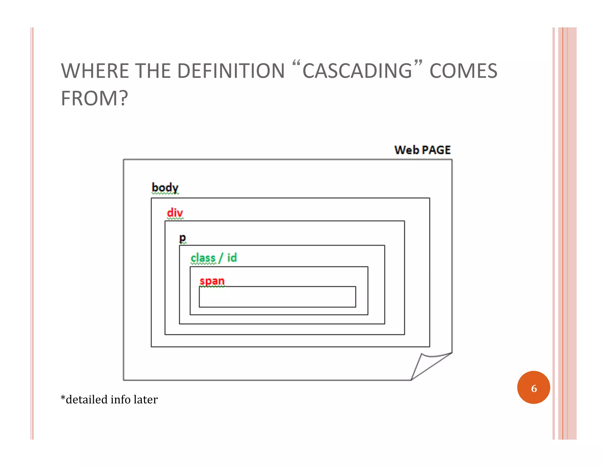 WHERE	
  THE	
  DEFINITION	
  “CASCADING”	
  COMES	
  
FROM?	
  
*detailed	
  info	
  later	
  
6	
  
 