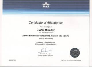 IATA Certificate