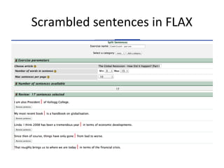 Scrambled sentences in FLAX
 