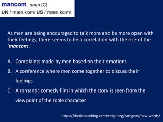 As men are being encouraged to talk more and be more open with
their feelings, there seems to be a correlation with the ri...