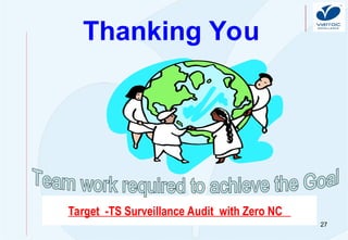 27
Thanking You
Target -TS Surveillance Audit with Zero NC
 