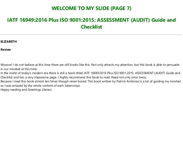 Pdf Iatf 16949 2016 Plus Iso 9001 2015 Assessment Audit Guide A