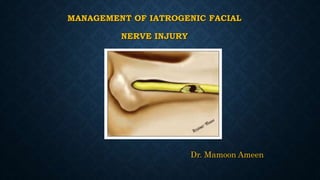 MANAGEMENT OF IATROGENIC FACIAL
NERVE INJURY
Dr. Mamoon Ameen
 