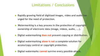Image authentication techniques based on Image watermarking | PPTX