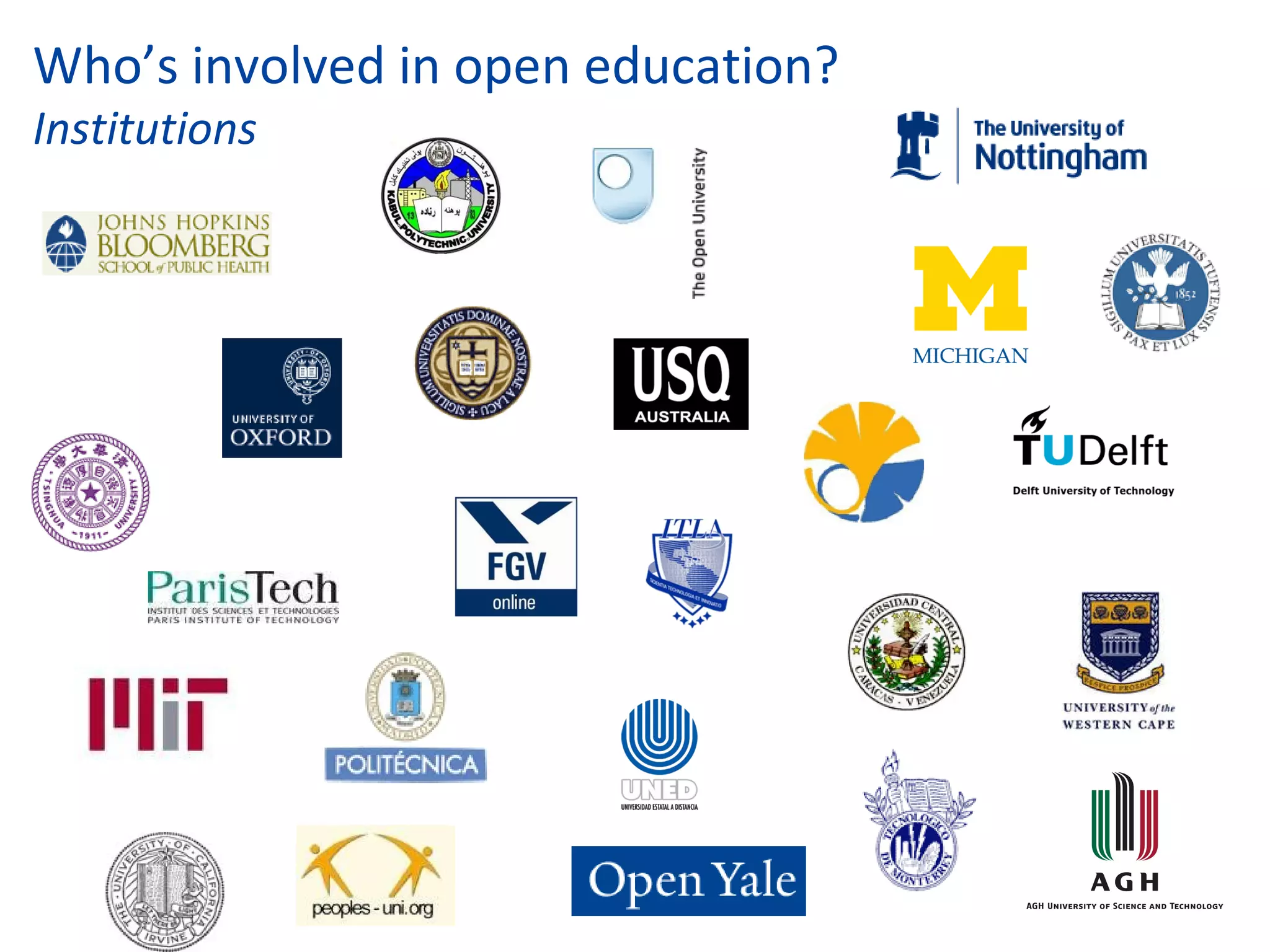 Who’s involved in open education? Institutions 