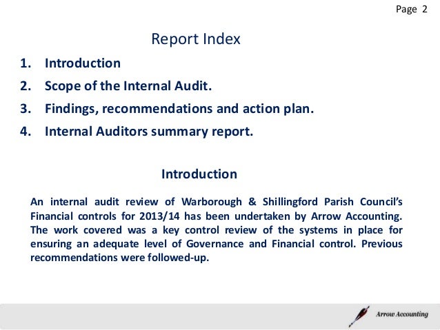 Internal auditors report to who