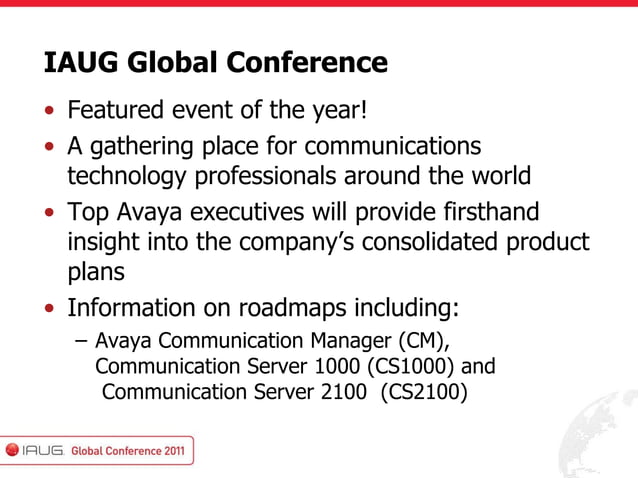 IAUG Global COnference 2011 | PPT